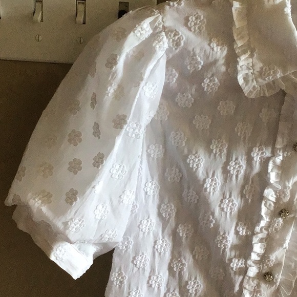 Zara  top white balloon short sleeve blouse - Picture 5 of 5